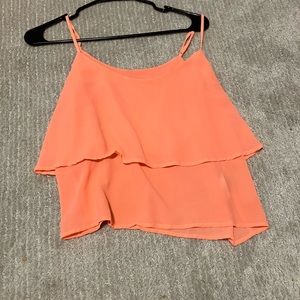 Peach ish orange flowy tank top